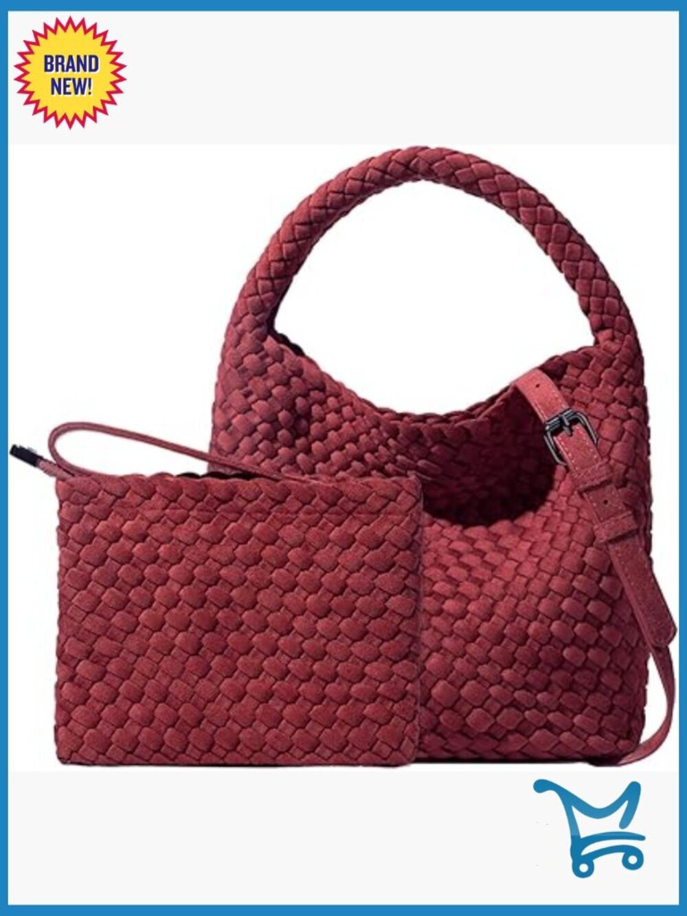Large Capacity Waterproof Neoprene Tote with Wallet, Adjustable Crossbody Strap